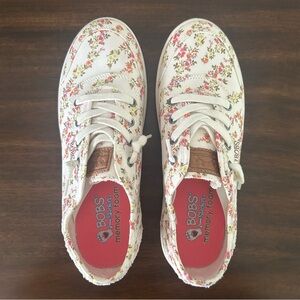 Sketchers BOBS Memory Foam Floral Low Top Sneakers Size 7.5 Colorful Spring